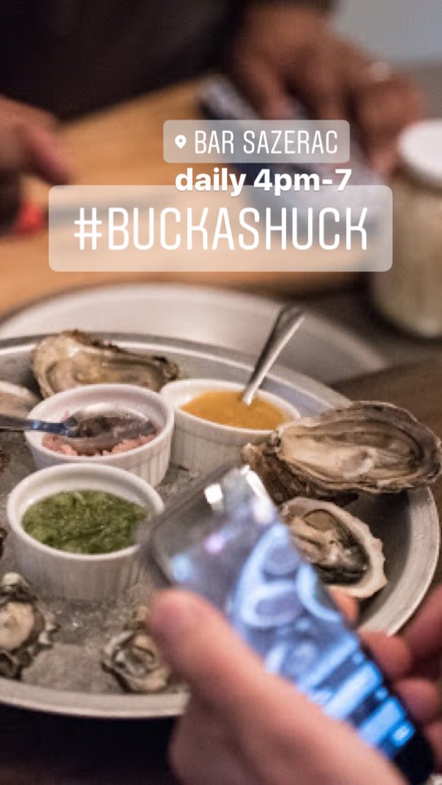 saltlicksmoke's tweet photo. Another week of $1 oysters 4-7pm starts now at @bar_sazerac. Visit them during extended happy hour or daily to 2am for cocktails &amp; small plates. #hamont #barsazerac ⚜️ https://t.co/Bwjv4eKUYT