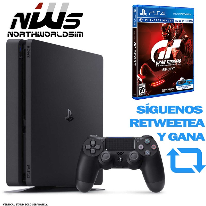 Para celebrar la gran acogida de nuestro Cockpit Life y que rozamos los 1.000 seguidores, vamos a lanzar el sorteo de una PlayStation Slim 500GB + un GT Sport, a todo aquel que nos siga y haga RT. 
GRACIAS Y SUERTE A TOD@S!!!
Fin del sorteo y publicación ganador 17/12/17 - 23:00h