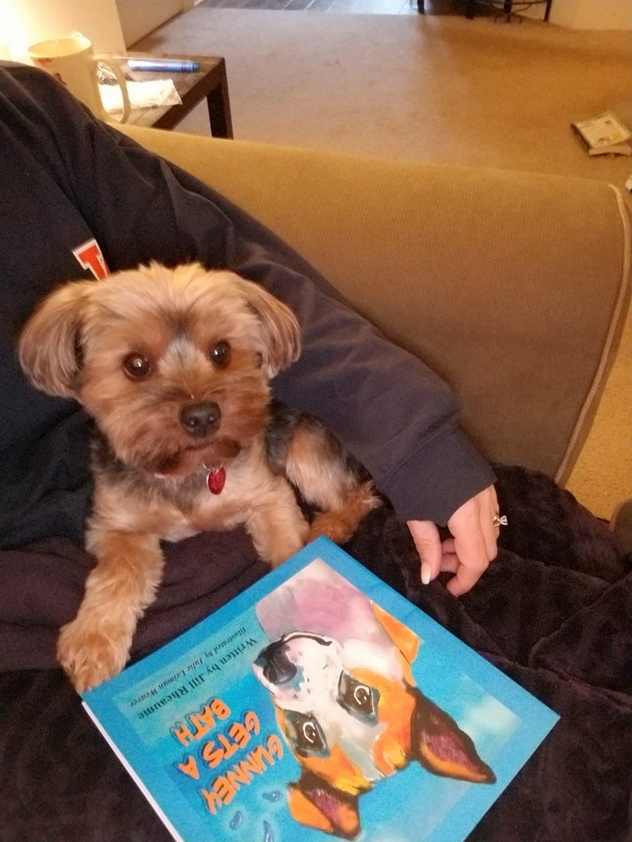 AnimalLovers12's tweet photo. Chewie with his pawtographed copy of Gunney's book! <3 https://t.co/eKxKgeV8HR https://t.co/T2LNA1jumQ