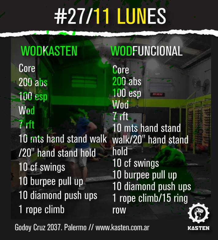 KastenTraining's tweet photo. 😱WOD KASTEN Y FUNCIONAL😬LUNES 27 DE NOVIEMBRE #WOD #argentina #entrenamientofuncional #palermo #bsas #kasten #kastentraining😱 https://t.co/sG6zyzFiDU