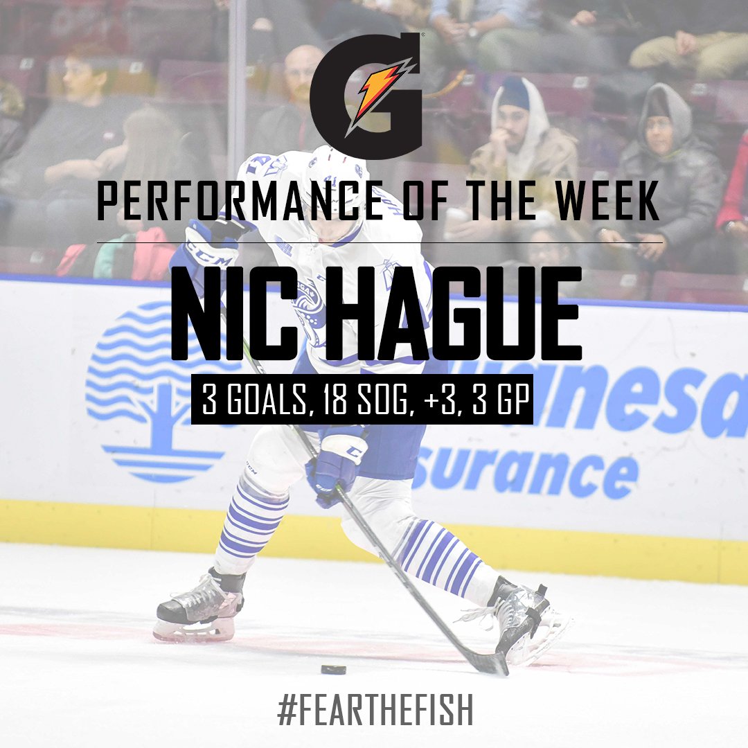 OHLSteelheads's tweet image. With 3 goals in 3 games played, @nichague14 is our @Gatorade performer of the week! #FEARtheFISH