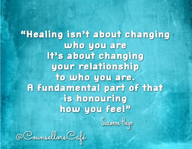 “Healing isn’t about changing who you are; it’s about changing your relationship to who you are. A fundamental part of that is honoring how you feel.” #quoteoftheday #quotes #MentalHealth #Healing #recovery #Therapy #ReframingMentalHealth