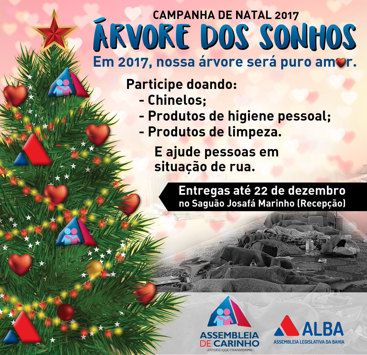 LegislativoAlba's tweet photo. Quer fazer parte de uma ação de AM💙R? A nossa Árvore dos Sonhos está esperando por você, faça sua doação por um Natal cheio de esperança e solidariedade! Mais uma atitude da Assembleia de Carinho #AtitudeQueTransforma #NovoTempo #NovasAtitudes https://t.co/JVrFX3XIFd