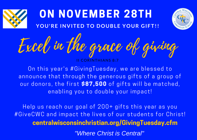 CrusaderTweet's tweet photo. Double your gift as you impact God's Kingdom on #GivingTuesday through our #GiveCWC opportunity.  You can make a difference in the lives of the next generation of leaders! #WhereChristIsCentral https://t.co/UtVa6xfVOT