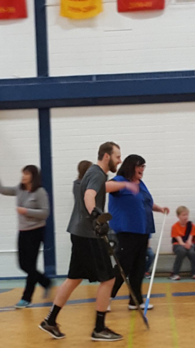 GWSmithSchool's tweet photo. Thank you to @elifalls20 and @MSalmon92 from the @rdcathletics program for helping us out with our Students vs. Staff floor hockey game last week. Thank you again to @Rebelshockey @1bookrd and @brouwersigmund for such an amazing literacy event to start the school year. https://t.co/MtSM1w6VEi