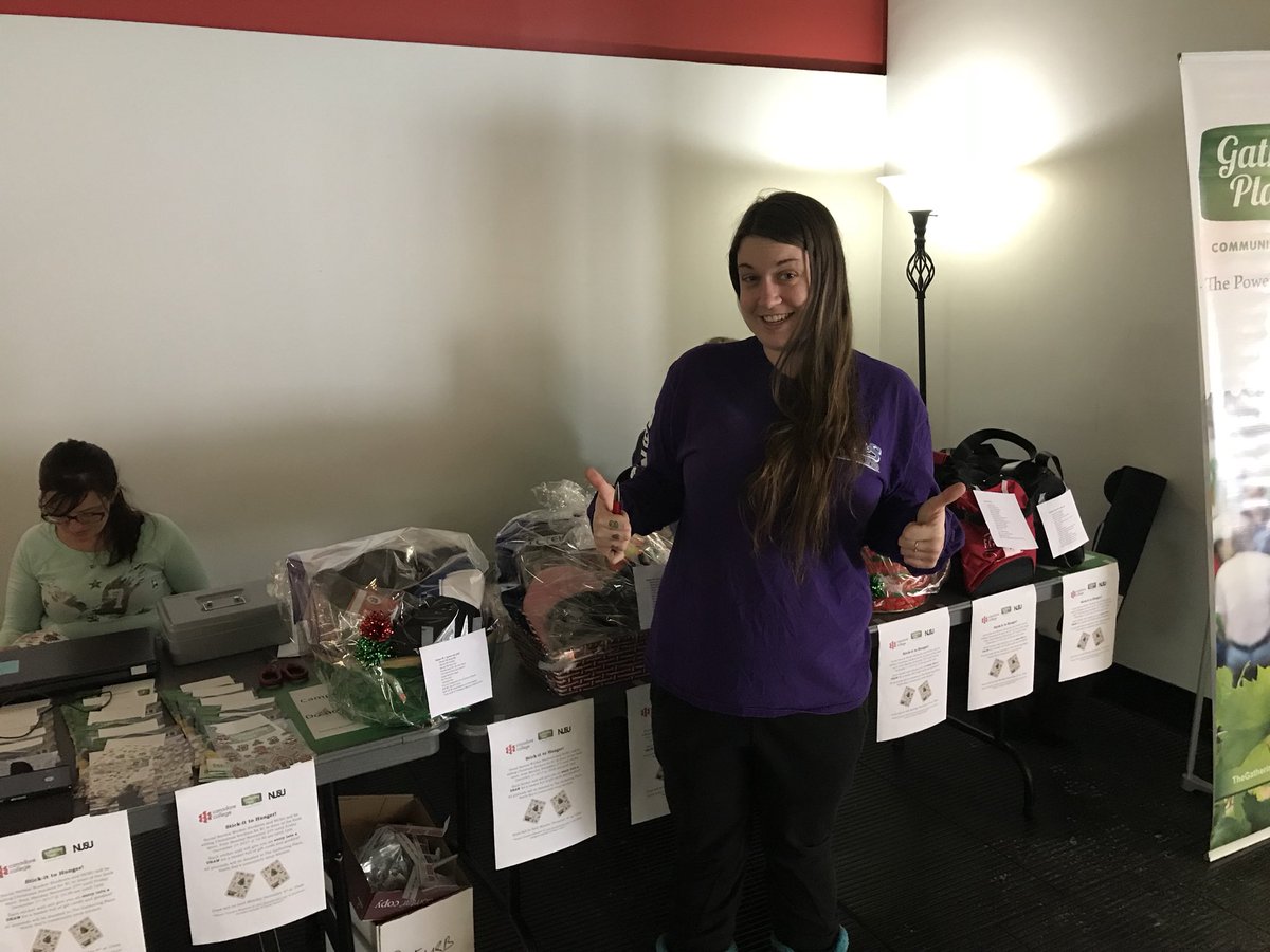 TGPNorthBay's tweet photo. Canadore SSW and Nipissing U students are on campus for their Stick-it to Hunger Campaign. $1 gets you a sticker and a ballot to enter into a draw for some super cool prizes! All funds go directly to The Gathering Place to help fight hunger in our community! #stickittohunger https://t.co/9FKkbaPG2C
