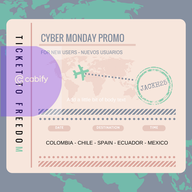 cuponcom's tweet photo. #cybermonday #cabify GET $6 for new users; sign up today here: https://t.co/uoDha0ZmIO https://t.co/nBcsrCit34