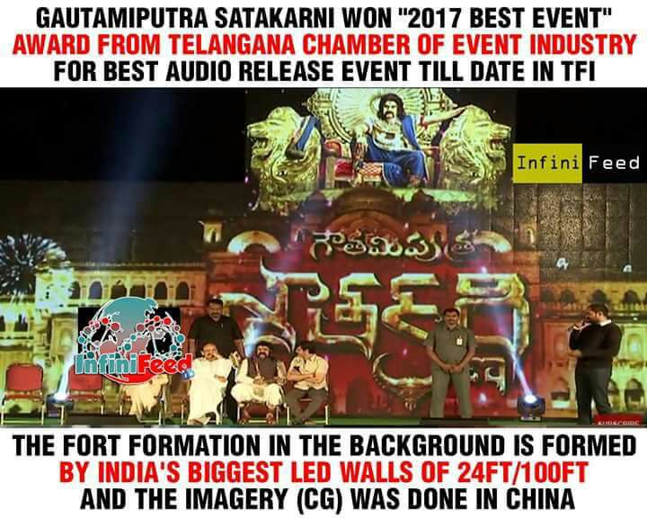 𝐕𝐚𝐦𝐬𝐢𝐒𝐡𝐞𝐤𝐚𝐫 (@ursvamsishekar) on Twitter photo #GautamiputraSatakarni audio release event won 'The BEST event' award from #Telangana Chamber of event industry...!!
#JaiBalayya #NBK100...Thanks to "J Media" Narender | <a href="/DirKrish/">Krish Jagarlamudi</a> <a href="/FirstFrame_Ent/">First Frame Entertainments</a> | #GautamiputraSatakarni audio release event won 'The BEST event' award from #Telangana Chamber of event industry...!!
#JaiBalayya #NBK100...Thanks to "J Media" Narender | <a href="/DirKrish/">Krish Jagarlamudi</a> <a href="/FirstFrame_Ent/">First Frame Entertainments</a> |