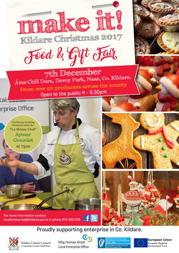 MAKE IT! Kildare Christmas Food &amp; Gift Fair 2017 takes place on 7th of December 2017. For more info go to; bit.ly/2iGSgSW