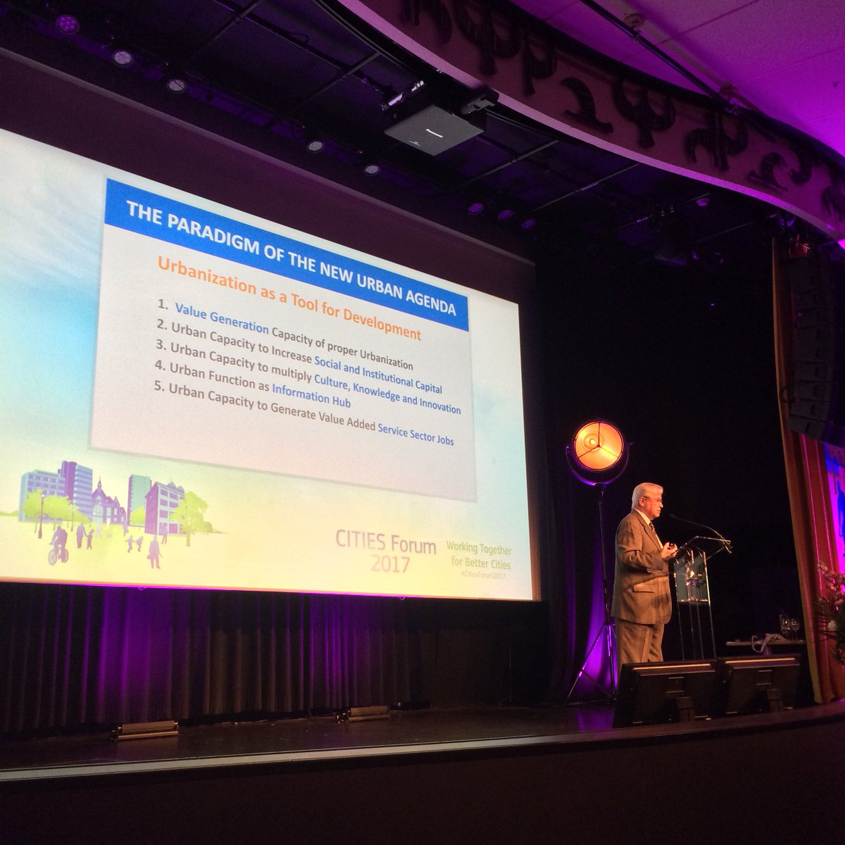 phebedudek's tweet image. Urbanization as a Tool for Development @Joanclos at #CitiesForum2017