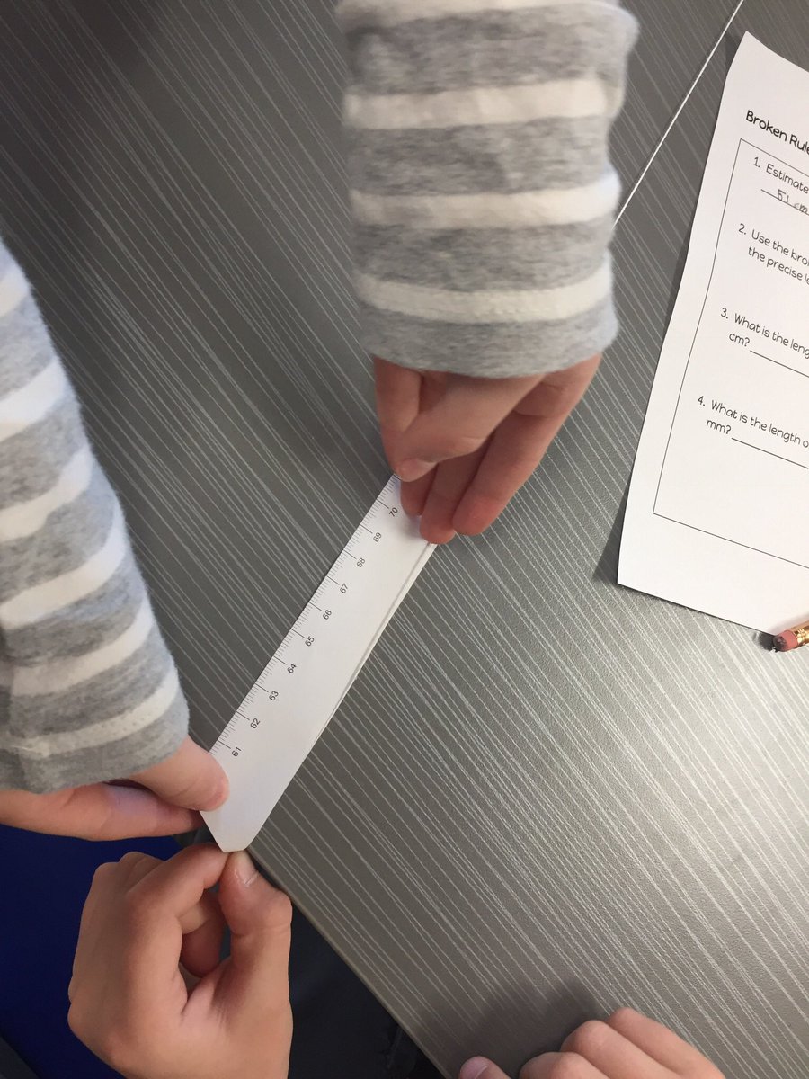 mrs_ahearn's tweet photo. Broken ruler challenge @StBenedictOCSB. How long is the string? #ocsb_math #brokenruler https://t.co/4l5XiulF44