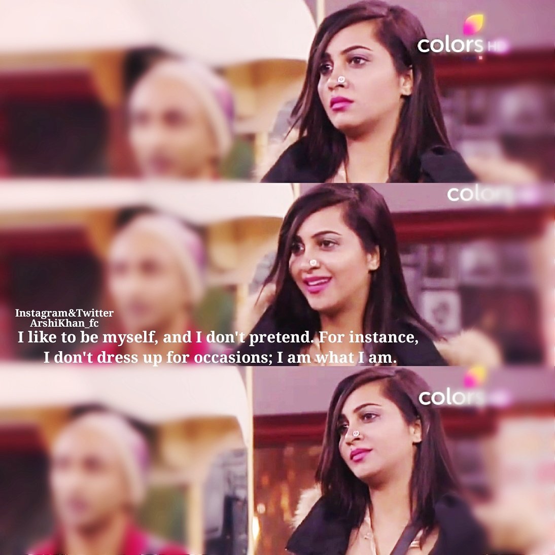 Arshikhan_fc's tweet photo. I like to be myself, and I don't pretend. For instance, I don't dress up for occasions; I am what I am🙌💪❤

#ArshiKhan #BB11 #BiggBoss11 #BiggBoss @BiggBoss @ColorsTV https://t.co/nTgcOXBYcI