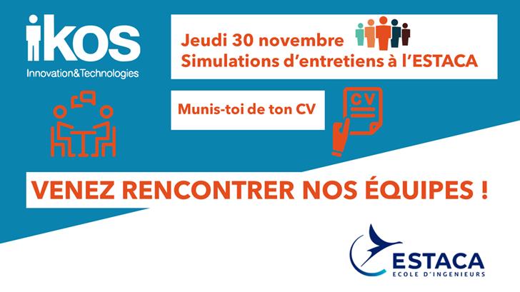 IKOS_GROUP's tweet photo. @IKOS_GROUP vous prépare pour les entretiens ! Rencontrez-nous le jeudi 30 novembre à @Estaca_twit ! #entretiens #simulation #ferroviaire #energie #innovation https://t.co/bd95ktokBS