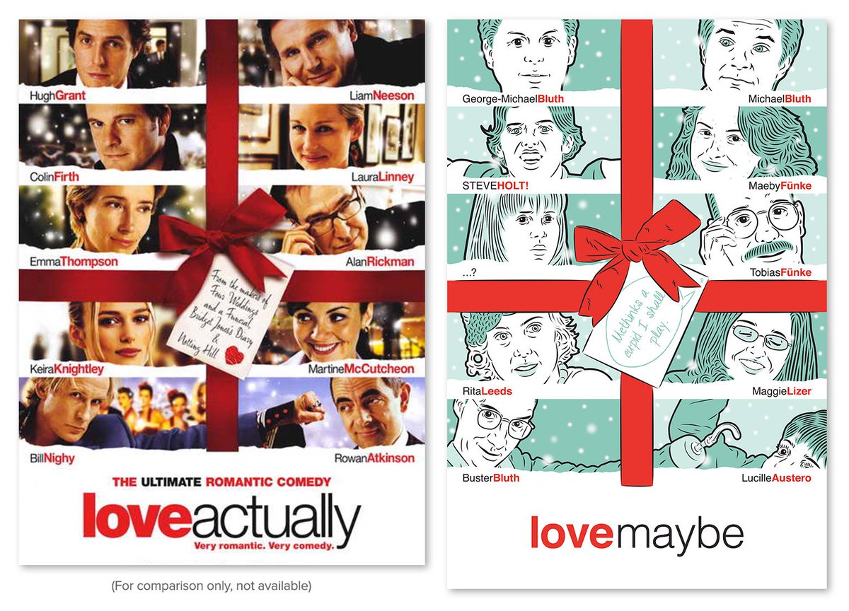 teddyhose's tweet photo. Arrested Development fans! Selling my giclΓ©e print mashup of the show and Love Actually because irony. Makes a great gift for a fan who'll get all the references in it π
#CyberMonday #ArrestedDevelopment #LoveActually #Comedy #Giclee #Bluths #Illustration https://t.co/3hczQ4ET7E https://t.co/9NIUAkok3I