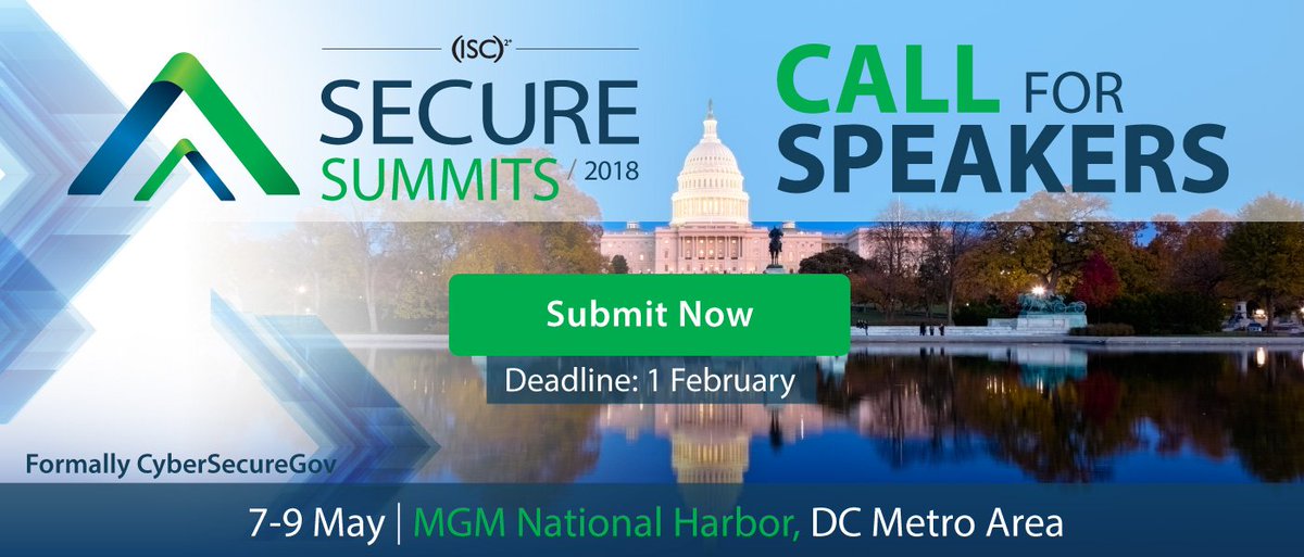 ISC2's tweet photo. Are you a #cybersecurity expert who wants to share your knowledge? Submit your speaker proposal for #SecureSummitDC (May 7-9). Deadline is Feb. 1st! https://t.co/D287KcNHIE https://t.co/CH6XLHmBq6