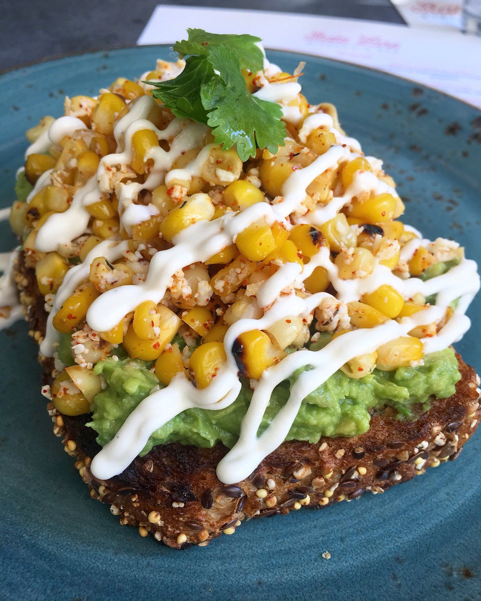 Avo-street corn toast... bc this is Houston! Local whole grain bread generously topped w/ mashed avocado, elote, cream &amp; tajin. 🥑🌽💥🙌🏼 <a href="/statefarehtx/">State Fare</a> <a href="/yougottaeatthis/">YouGottaEatThis!</a> #avocadotoast #statefarehouston #cherrypiehospitality