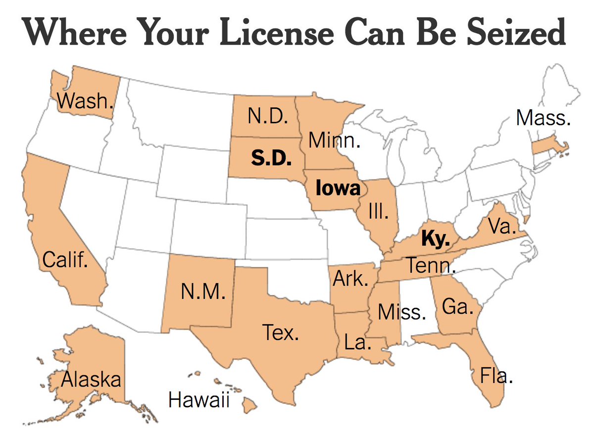 internrocket's tweet image. Twenty states around the country can seize professional, drivers and other licenses from residents who default on their student debt. nytimes.com/2017/11/18/bus…