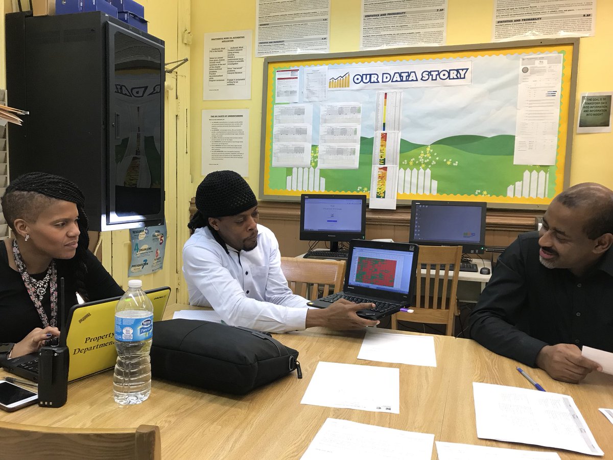 TeachingBynum's tweet photo. NTN Math teachers discussing growth patterns from pre and post module assessments using the NTN Module Assessment tracker #NTNMath #MS340 @NTNMATH #D17 #DataDrivenInstruction https://t.co/oC9SHz6jwI