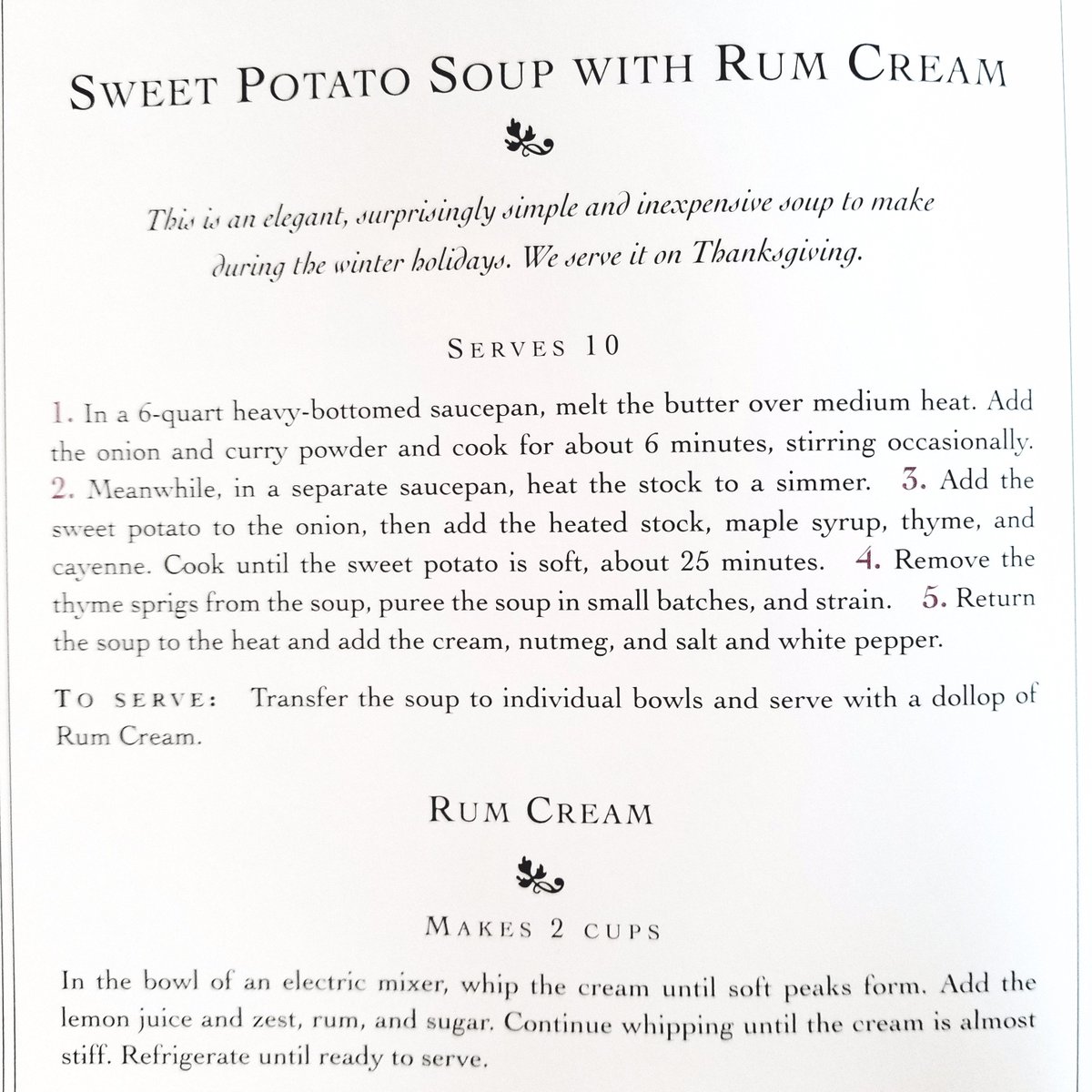 This holiday season we want to help warm you up with our delicious Sweet Potato Soup with Rum Cream! #theinn #warmup #itstheholidays