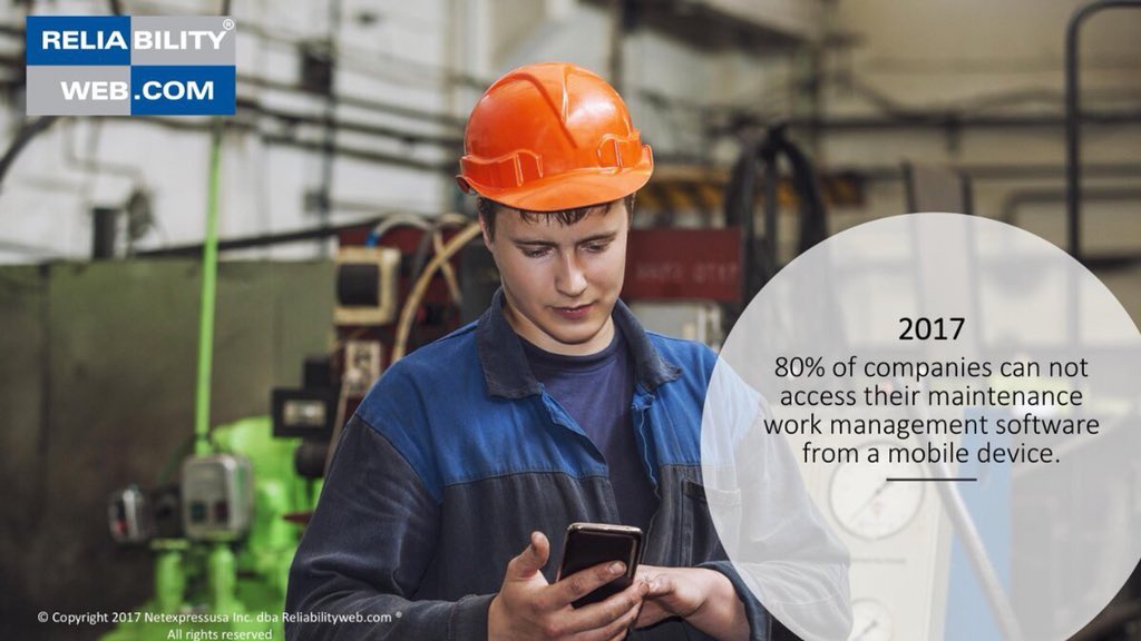 terrenceohanlon's tweet photo. 2017 winding down - huge predictions for #IIoT and 80% of #CMMS users cannot access via mobile device! #reliability4everyone https://t.co/4IqW22b4aF