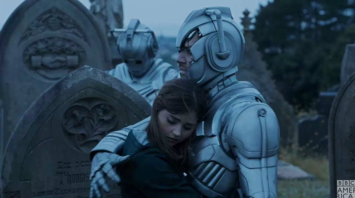 AMCDoctorWho's tweet photo. We're pleased to announce that it is actually #CyberMonday not #CyberMANday so good news, your teacher's boyfriend is safe. Probably. #DoctorWho https://t.co/sd7MVFaHhb