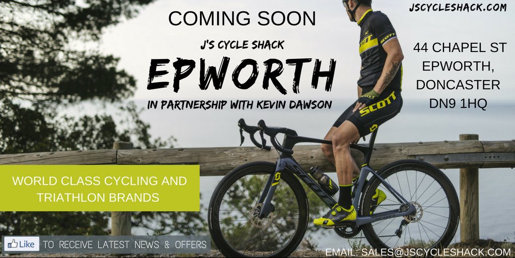 J_CycleShack's tweet photo. We are pleased to announce J's Cycle Shack Epworth - in association with @kevthebike ! - more details to follow.. please press >> Like and Share button! #yourlocal #bikeshop @cyclingweekly @BritishCycling https://t.co/uJLM4ofD0S
