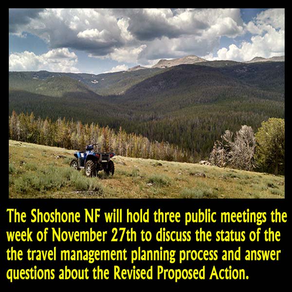 BRCBlueRibbon's tweet photo. Public Meetings Scheduled for Shoshone National Forest Travel Management Planning https://t.co/szCuOSkmoi
#brc4access #sharetrails #usfs https://t.co/m2s2O8Z1c7
