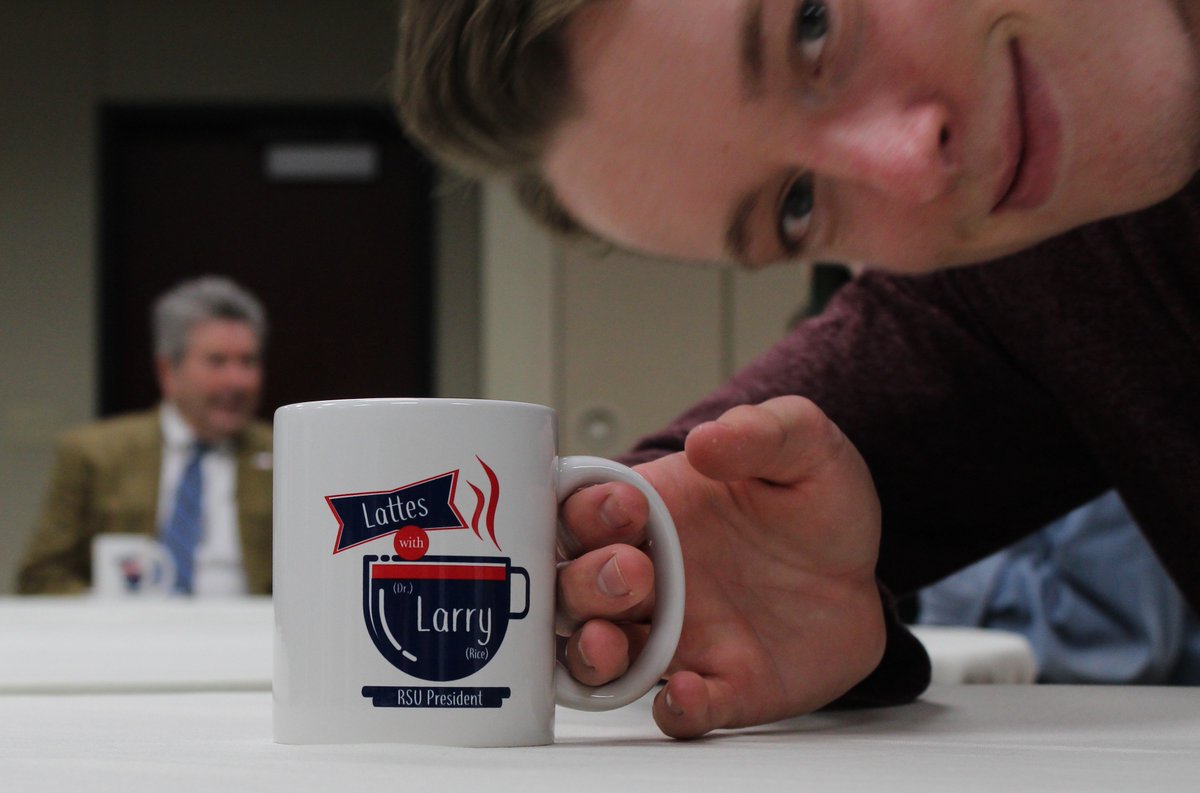 RSURecruiters's tweet photo. #miscmonday event today! We hope you had a chance to swing by our "Lattes with Larry" meet and greet with the President! We sure did have fun talking with the President about his favorite things about RSU #hillcatnation https://t.co/effdkPoXKh