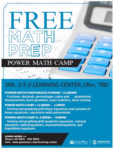 PowerMathCamp's tweet photo. To all @gatewayaz and @mcccd students - our next in-person #PowerMathCamp is Jan. 2 - 5!! Learn more at https://t.co/X0culQLCff. Sign up at https://t.co/4OHEr6WpuD. #Free #TryIt π https://t.co/VD4AEXoOCq