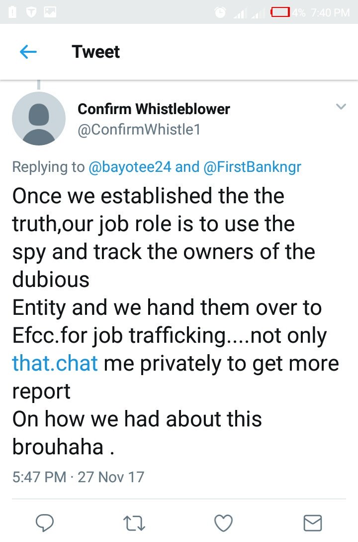 FBNPayUsOff's tweet photo. Whistle Blower indeed.
What will we not see in the course of this struggle?
Is this the latest agent of .@FirstBankngr &amp; .@whyte_cleon?

Spy my ass...

#FBNPayUsOff https://t.co/a45JRHCSHt