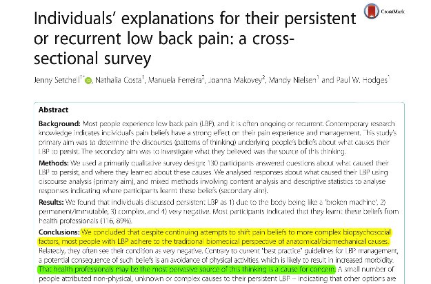 Enablingphysio's tweet image. From the patient perspective, fascinating findings #enablingphysiotherapy #exercisehelps