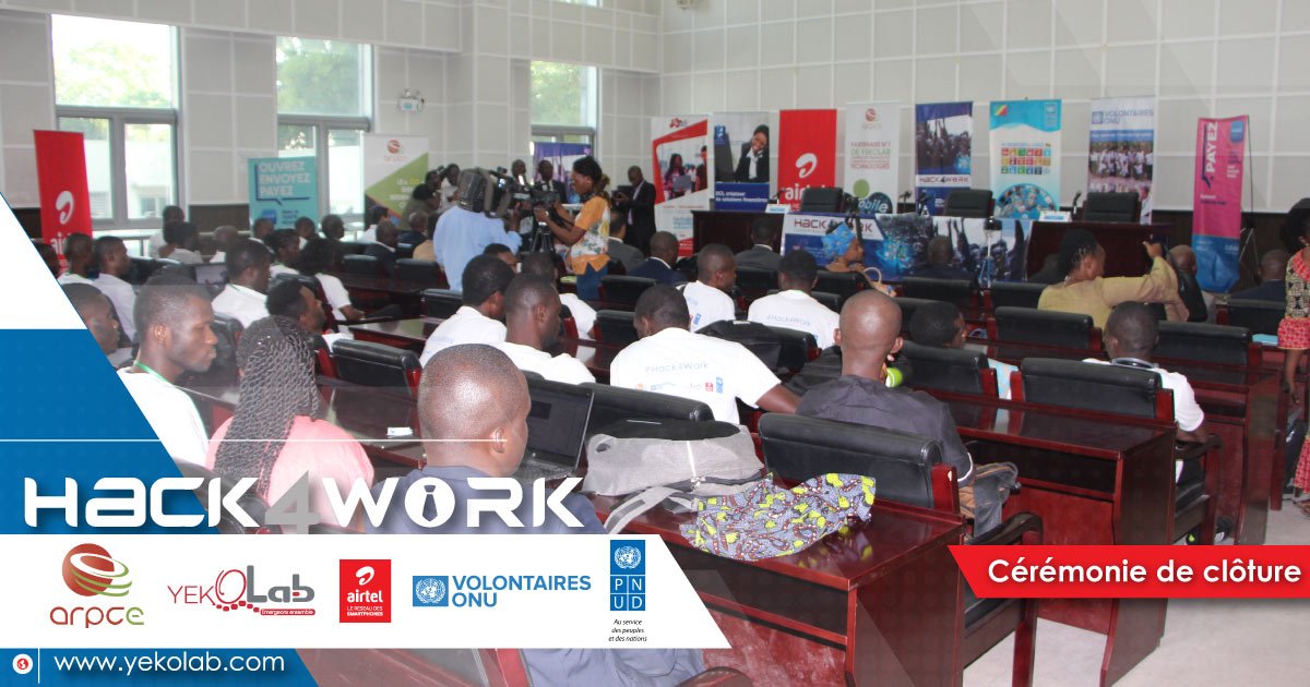 Yekolab's tweet photo. #Hack4work
Il est 16h00, la salle de conférence du Ministère de la Justice et des Droits Humains s'apprête à accueillir la cérémonie de remise des prix des trois (3) lauréats gagnants du #Hack4work.
@ARPCECongo, @VNUCongo @PNUDRepduCongo, @airtel_congob , https://t.co/BbURkwSEHj