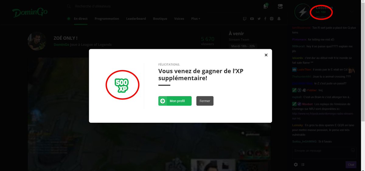 Lotcelan's tweet photo. @DominGo J'aime passer lvl 100 sur le site de domingo :D https://t.co/CfaloSKHS1