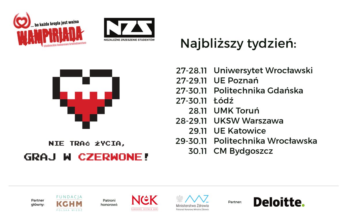 Kto jeszcze nie oddawał krwi w listopadzie? Koniecznie trzeba to nadrobić! 😊 #wampiriada #grajwczerwone #krwiodawstwo #krew