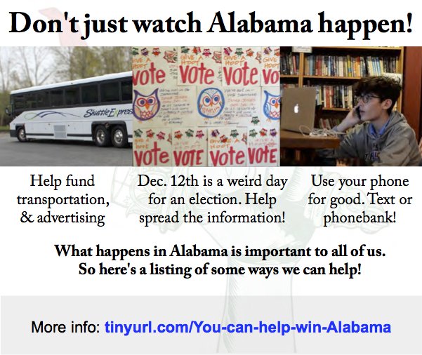 IndivisibleVent's tweet photo. HERE'S THE LATEST IN THE FIGHT FOR ALABAMA.
THERE'S LOTS WE CAN DO TO HELP!

🔥See 10 THINGS here🔥▶️https://t.co/umL2xlPcJF

#Indivisible #DougJonesForSenate #Gofundme #PostcardsToVoters #Postcards4Doug #Register4Doug #Vote4Doug #Alabama #GOTV4Doug #ALSen #NoMoore Please RT! https://t.co/gqnrQj1WtR