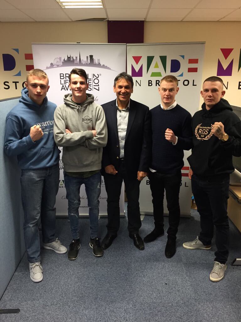 Jamie Sanigar (@jamiesanigar) on Twitter photo 📺 Tune in 8pm <a href="/madeinbristoltv/">Made in Bristol TV Has Moved!</a>
Freeview Ch 7
Sky Ch 117
Virgin Ch 159
WestCountry Boxers <a href="/OneRyanWheeler/">Ryan Wheeler</a> @tylerdavies94 <a href="/AaronSuttonNo1/">Aaron Sutton</a> & <a href="/ReeceGodfreySh2/">Reece Godfrey-Sharp</a> discuss their upcoming fights at <a href="/ashtongatestad/">Ashton Gate Stadium</a> this Friday 💥🥊
#ChristmasCracker 📺 Tune in 8pm <a href="/madeinbristoltv/">Made in Bristol TV Has Moved!</a>
Freeview Ch 7
Sky Ch 117
Virgin Ch 159
WestCountry Boxers <a href="/OneRyanWheeler/">Ryan Wheeler</a> @tylerdavies94 <a href="/AaronSuttonNo1/">Aaron Sutton</a> & <a href="/ReeceGodfreySh2/">Reece Godfrey-Sharp</a> discuss their upcoming fights at <a href="/ashtongatestad/">Ashton Gate Stadium</a> this Friday 💥🥊
#ChristmasCracker