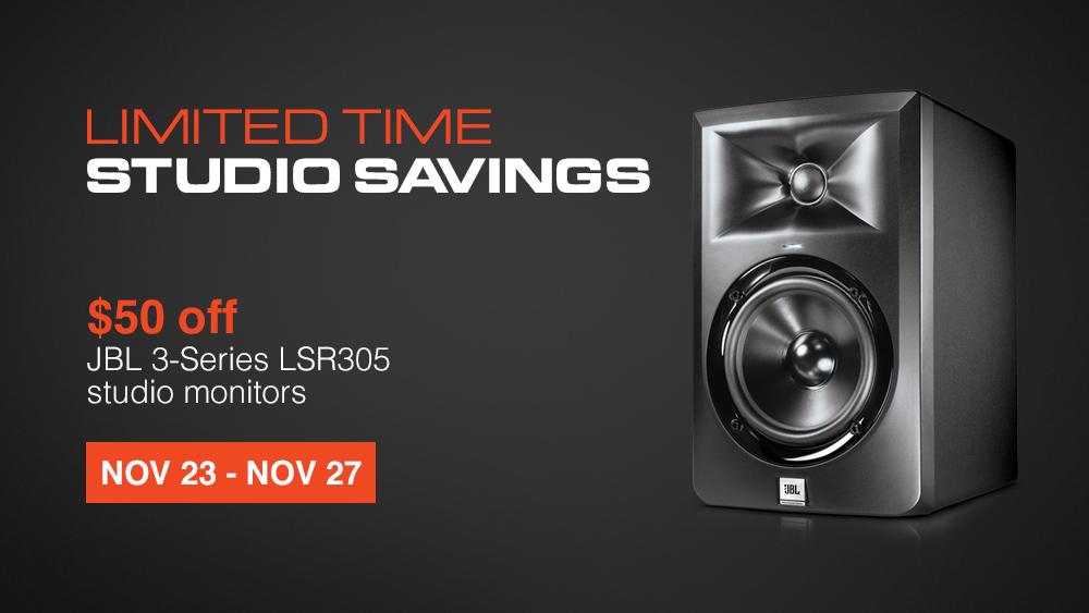 TheJBLpro's tweet photo. Today is your last chance to save $50 on #JBLPro 3-Series #LSR305 studio monitors buy now: https://t.co/lMKAUcnFsN U.S. Only https://t.co/fRr4RJlmaw