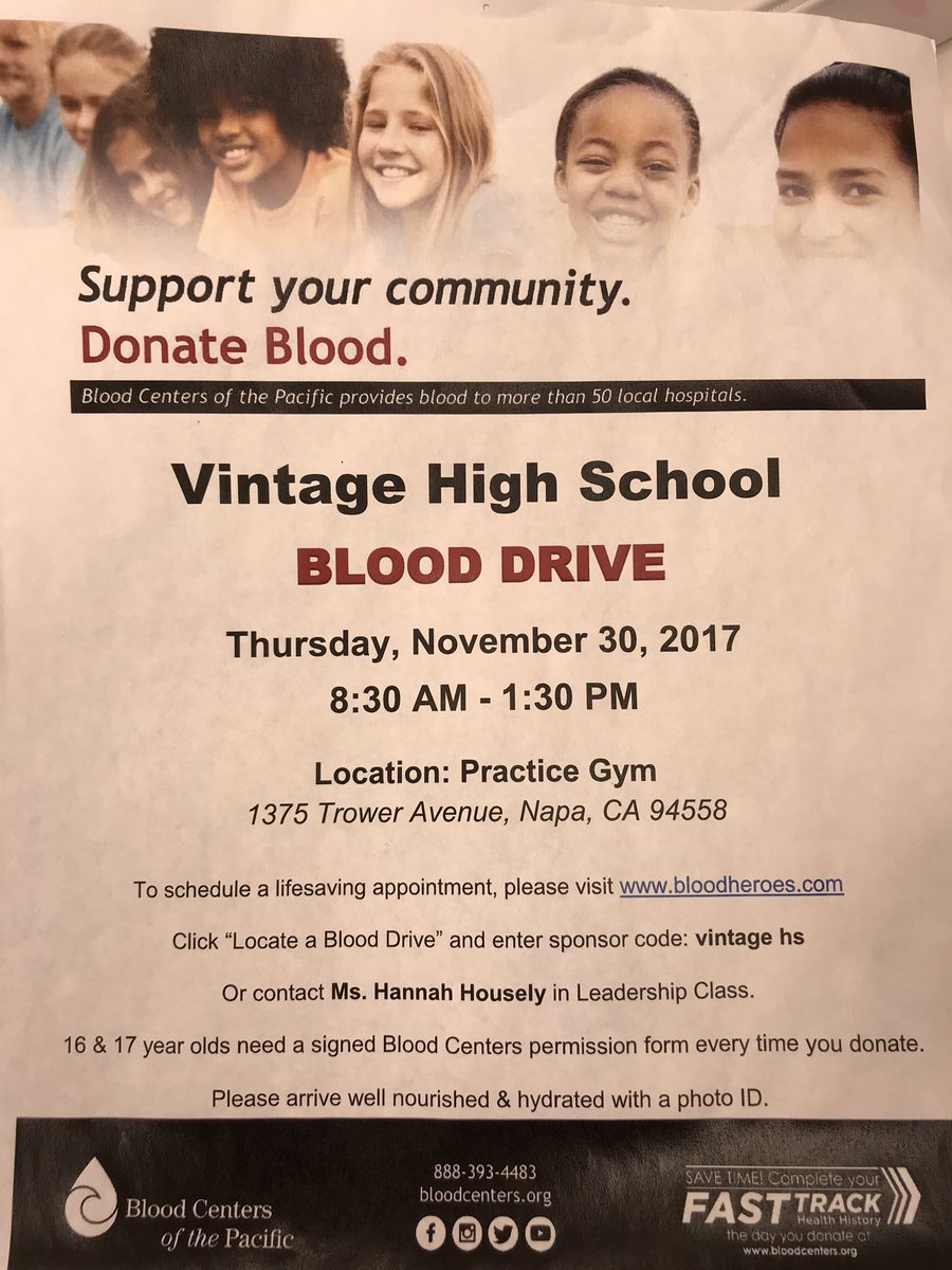 VHS_Leadership's tweet photo. Don’t forget to sign up for the VC blood drive !!!!❤️💛 https://t.co/JtJXJop8VB