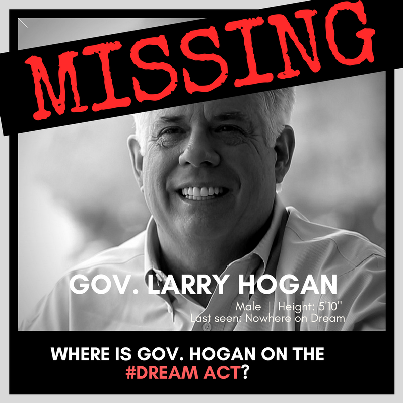 wearecasaorg's tweet photo. More than 10,000 DACA-recipients have lost their status. We need leaders to speak up for America's immigrant you. What is @LarryHogan doing for Maryland's 9000+ Dreamers? Speak up for the #DreamAct! https://t.co/hsMkEtW7q9