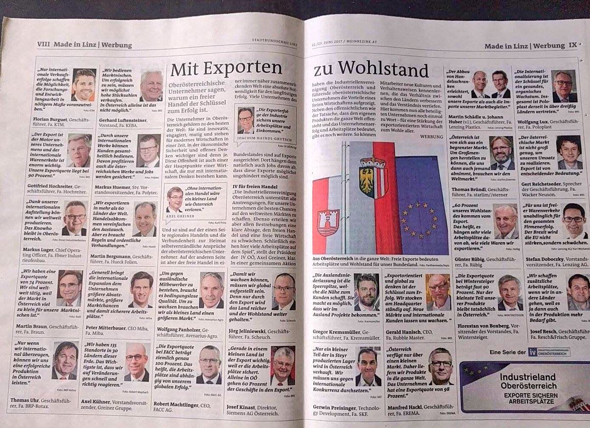 Aus der beliebten Reihe „In OÖ gibt’s vermutlich gar keine Frauen“: Die Industriellenvereinigung inseriert. pic via <a href="/tdiesenreiter/">Thomas Diesenreiter</a>