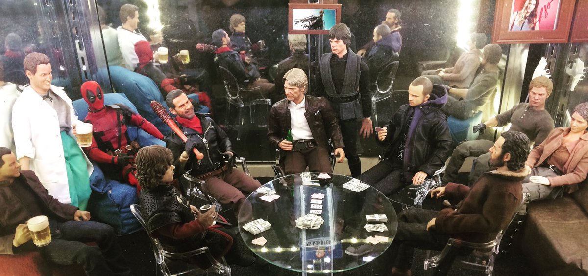 One hell of a card game!

I'm rooting for #HanSolo myself. Easy call! I told Dr. Cox to do the same thing.

#Deadpool #scrubs #gameofthrones #TheWalkingDead #StarWars #breakingbad #onesixthscale