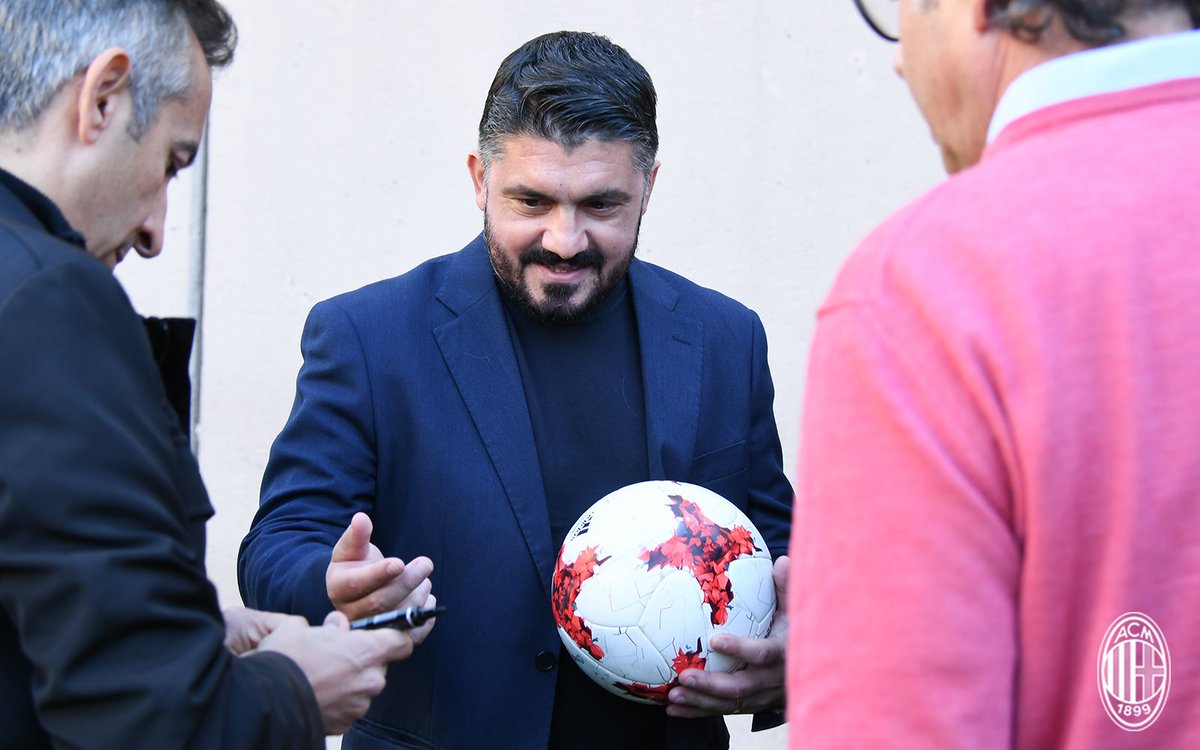 MilanPosts's tweet image. #Gattuso visits San Vittore prison