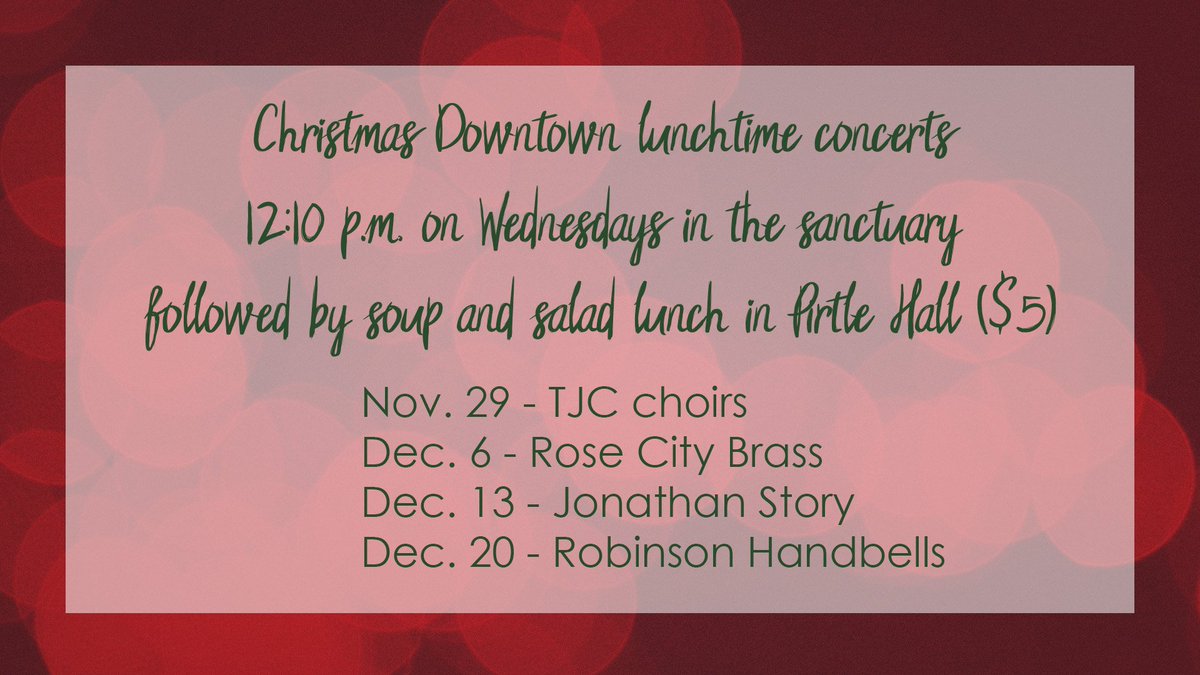 marvinumc_core's tweet photo. Start the Christmas season Nov. 29 with a concert by TJC choirs. Stay for lunch afterward in Pirtle Hall ($5). https://t.co/IyunGz1mjJ