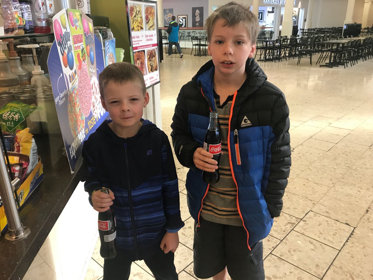 ClimbForCarleen's tweet photo. Karsten and Kollin are not being fans of mornings, so the solution sometimes is a coke. Don't judge. #mornings#blackfriday#sleepyeyes https://t.co/jqbC3WVeaI