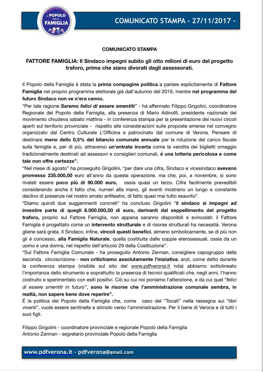 PDF_VR's tweet photo. Il #FattoreFamiglia è una cosa seria. Saremo felici di essere smentiti ma per ora da @SboarinaVerona solo briciole, "forse" e "vedremo".
@larenait 
@veronasera 
@TgVerona 
@corriereveneto 
@Telenuovo 
@marioadinolfi https://t.co/2KkJIly95T