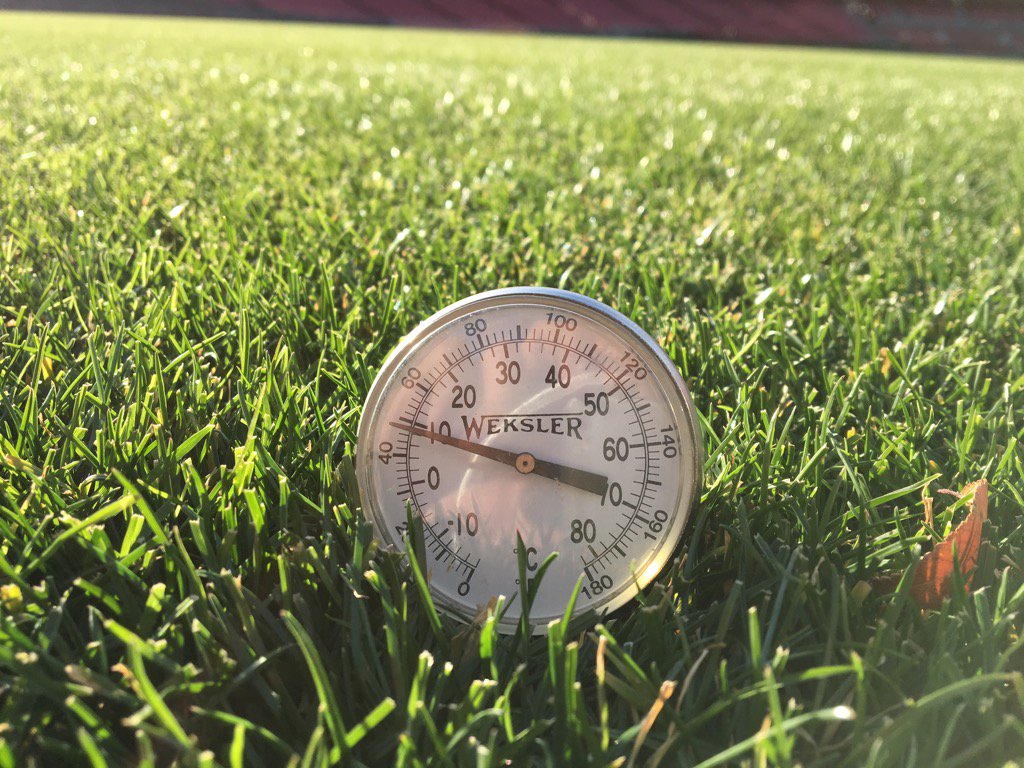 TurfSpartanLord's tweet photo. 48F soil temp today @ #GABP #TempRising #Winter #NotSoFast #TrackYourField https://t.co/AwgFzkKeZJ
