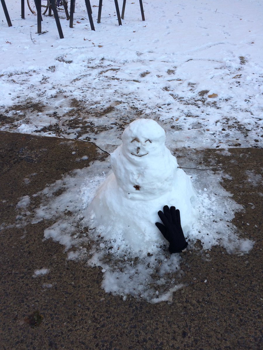 I didn't think there was enough snow for it but... (glove for scale) <a href="/mcgillu/">McGill University</a>