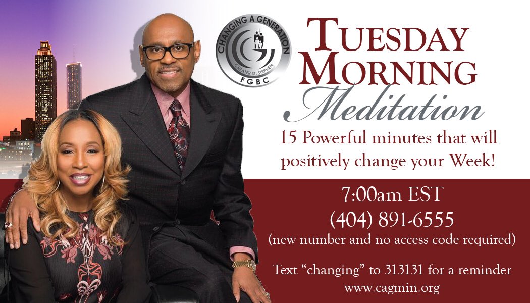 CHANGINGAGENATL's tweet photo. Tomorrow is our last Tuesday Morning Meditation for 2017. Let’s reach capacity! Join us from 7:00am - 7:15am EST. Dial: 404.891.6555. https://t.co/1uEennQmCT