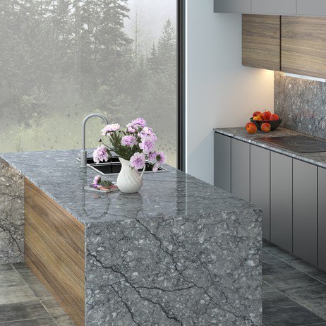 Modenus's tweet photo. #NewOnModenus: Thunder Grey Quartz countertop from @KBIS exhibitor @VicostoneUS. See more details on Modenus: https://t.co/tp7GxmIQqC #KBISCollection #KBIS2018 #kitchendesign #countertop #quartzcountertop https://t.co/cEYjB3x0Zj