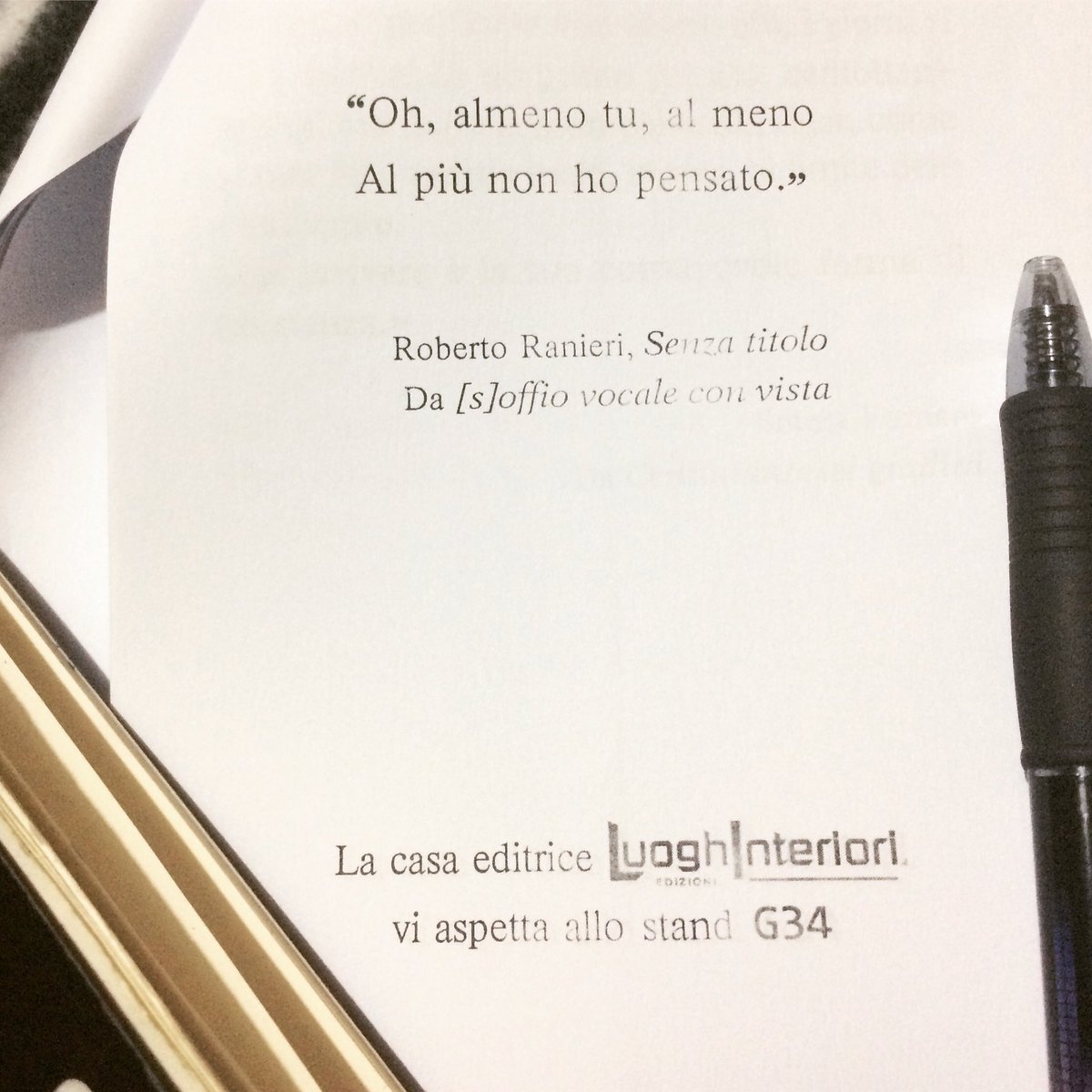 LuoghInteriori's tweet photo. #pilloledipoesia #poesia #editoriresistenti #luoghinteriori #plpl17 Anticipazioni . Venite a trovare noi e sfogliare i nostri libri a @piulibri17 @CasaLettori @InternoPoesia https://t.co/zqeWGz9oMI
